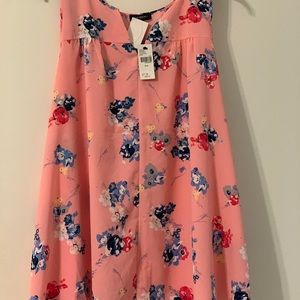 NWT Pink Floral Sleeveless Blouse Lane Bryant